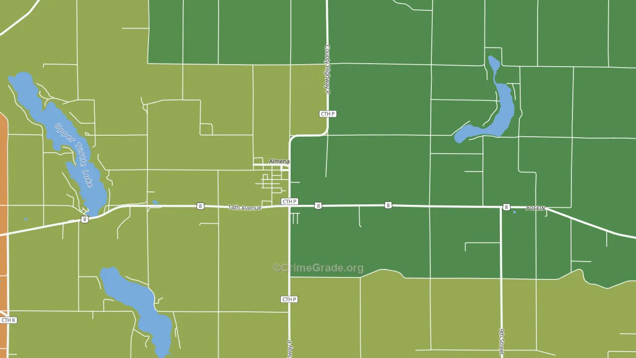 54805, WI Map of Drug-Related Crime Rates