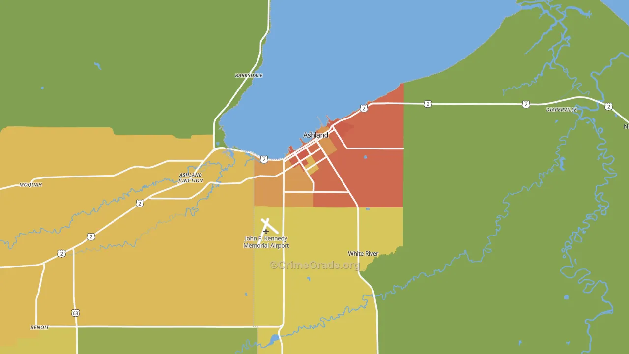 54806, WI Map of Drug-Related Crime Rates
