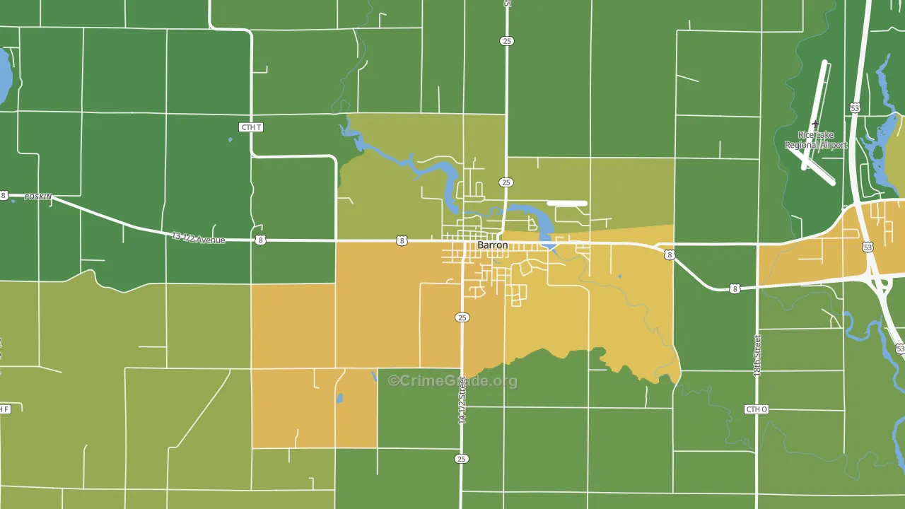 54812, WI Map of Drug-Related Crime Rates