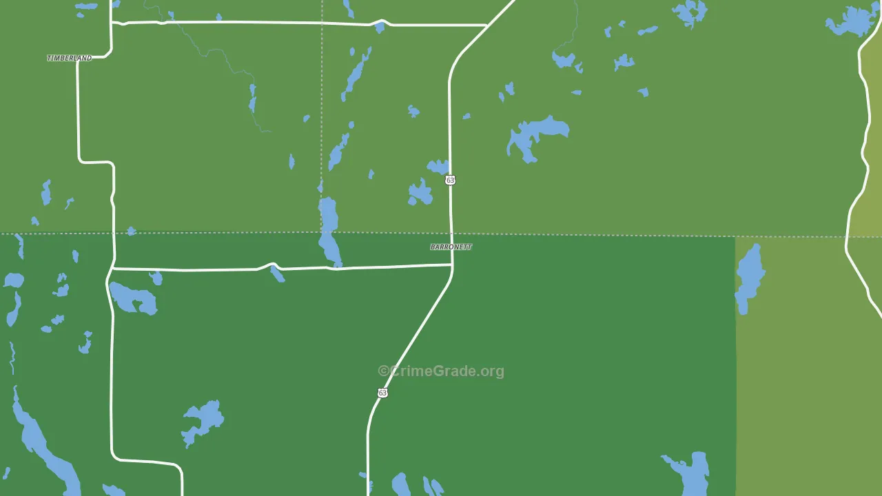 54813, WI Map of Drug-Related Crime Rates