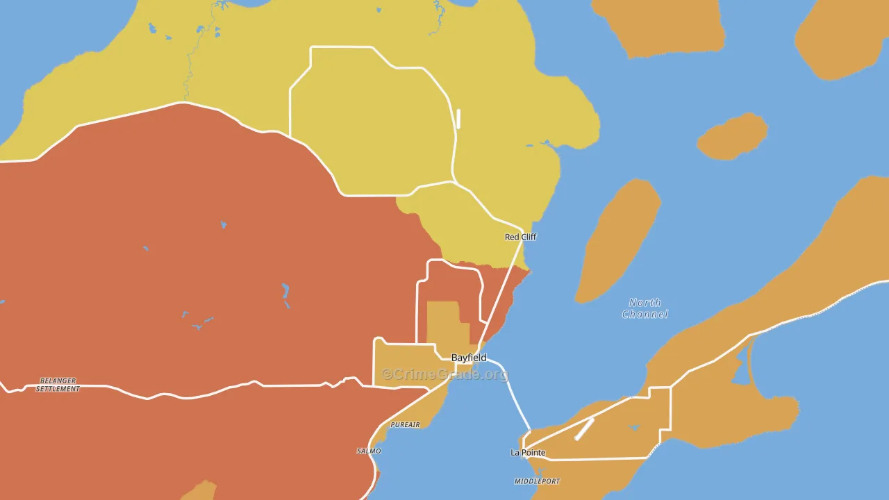 54814, WI Map of Drug-Related Crime Rates