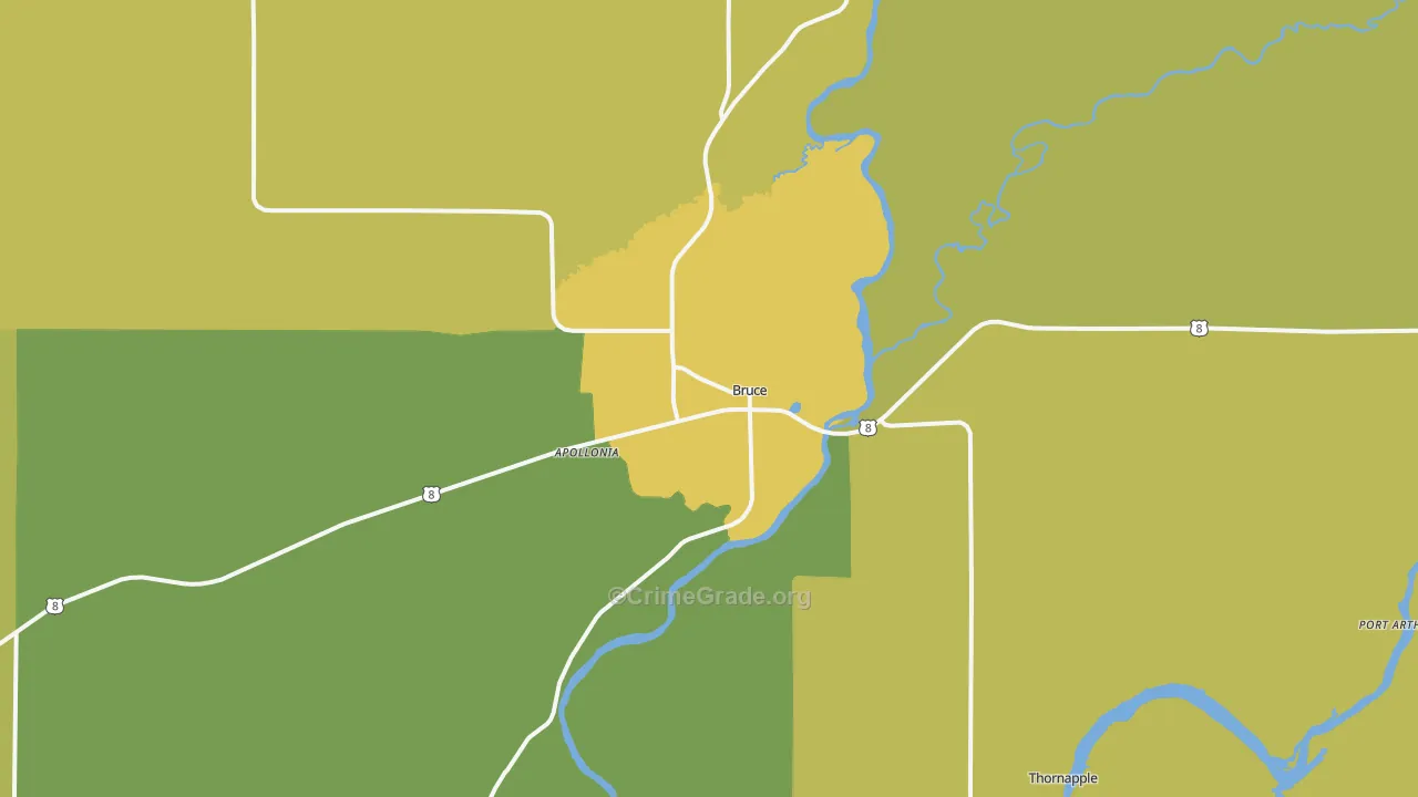 54819, WI Map of Drug-Related Crime Rates