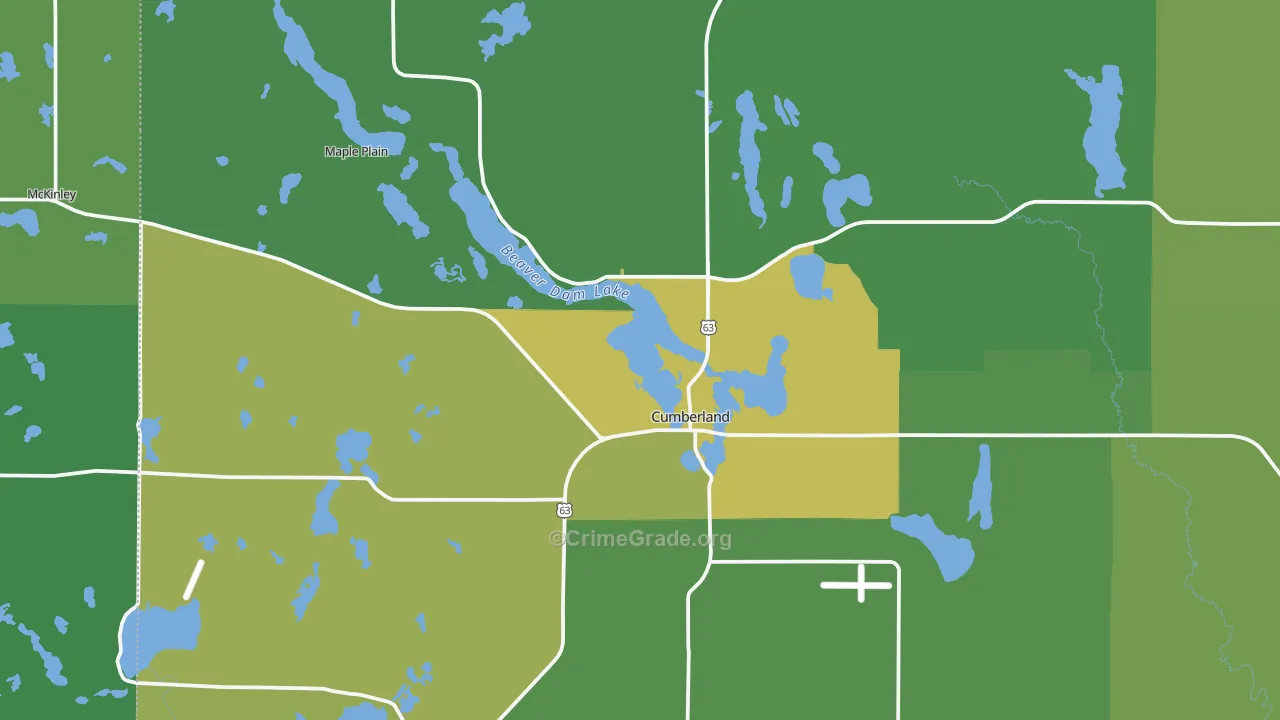 54829, WI Map of Drug-Related Crime Rates