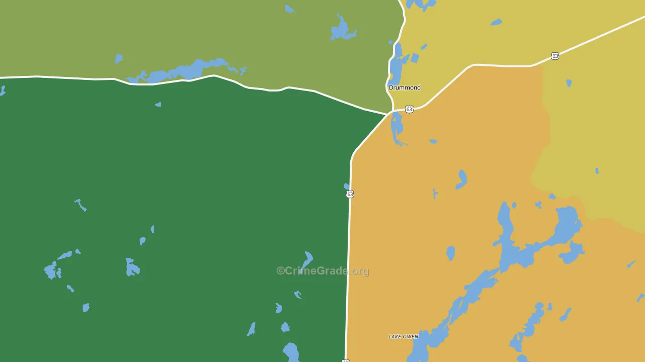 54832, WI Map of Drug-Related Crime Rates