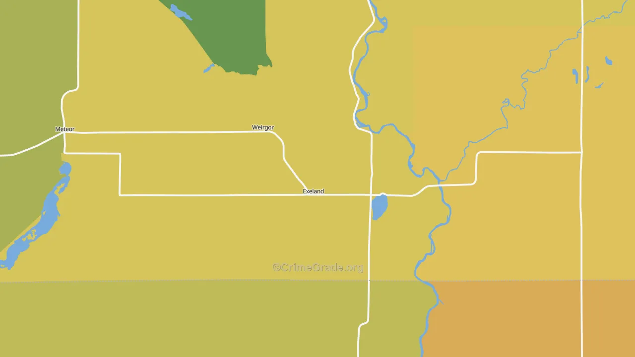 54835, WI Map of Drug-Related Crime Rates