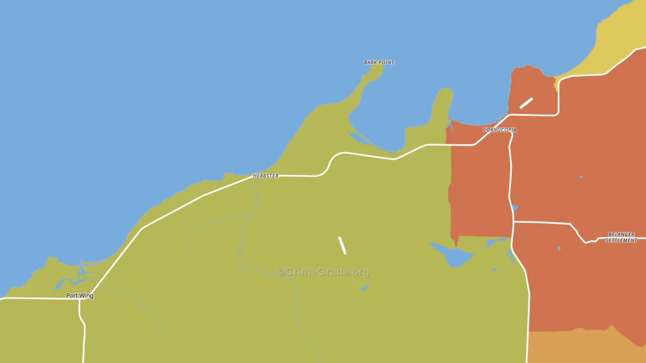 54844, WI Map of Drug-Related Crime Rates