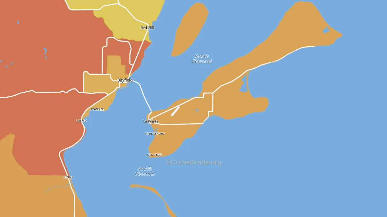 54850, WI Map of Drug-Related Crime Rates