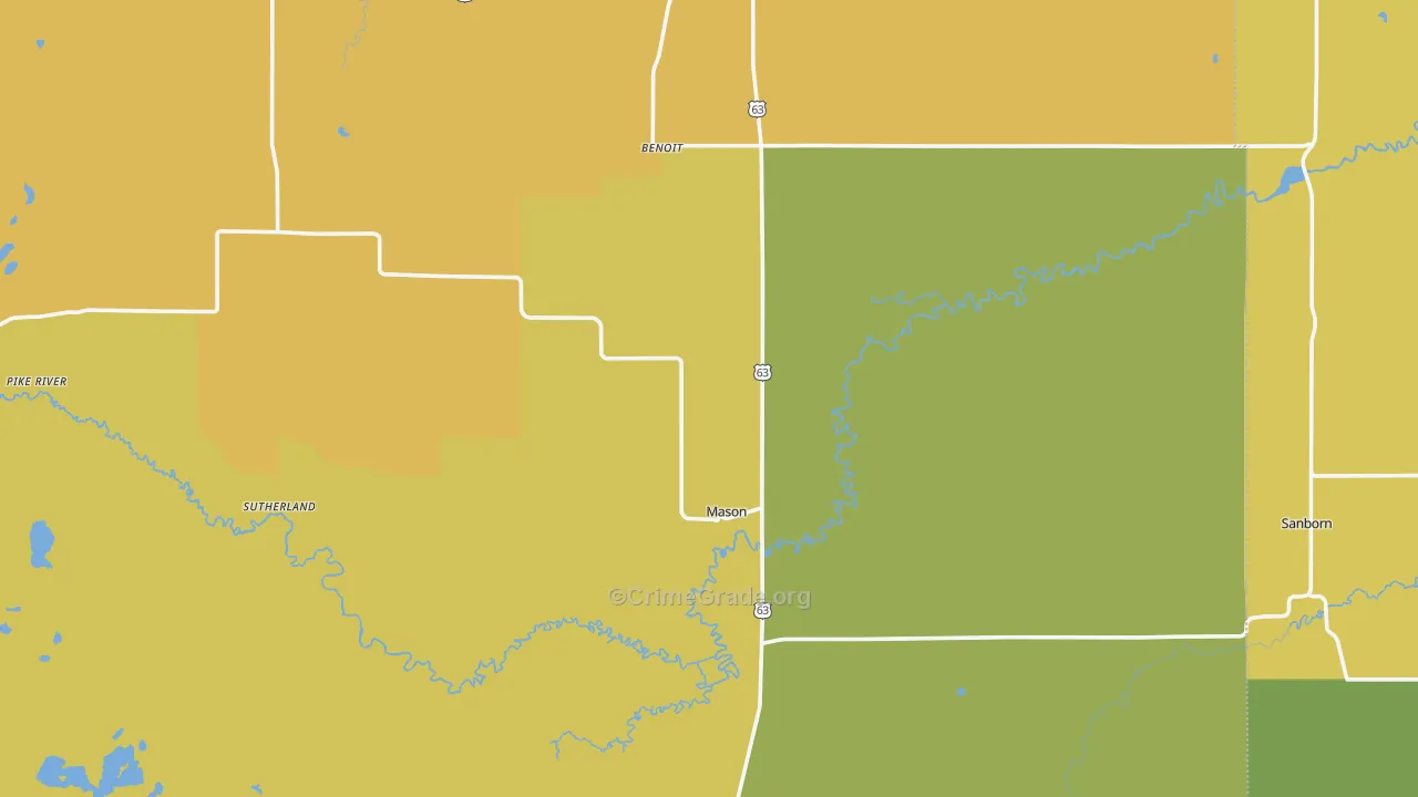 54856, WI Map of Drug-Related Crime Rates