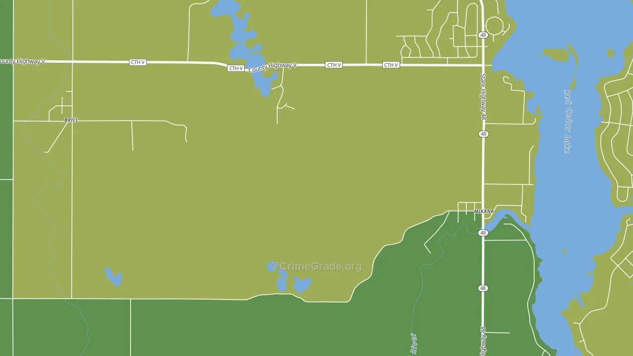 54857, WI Map of Drug-Related Crime Rates