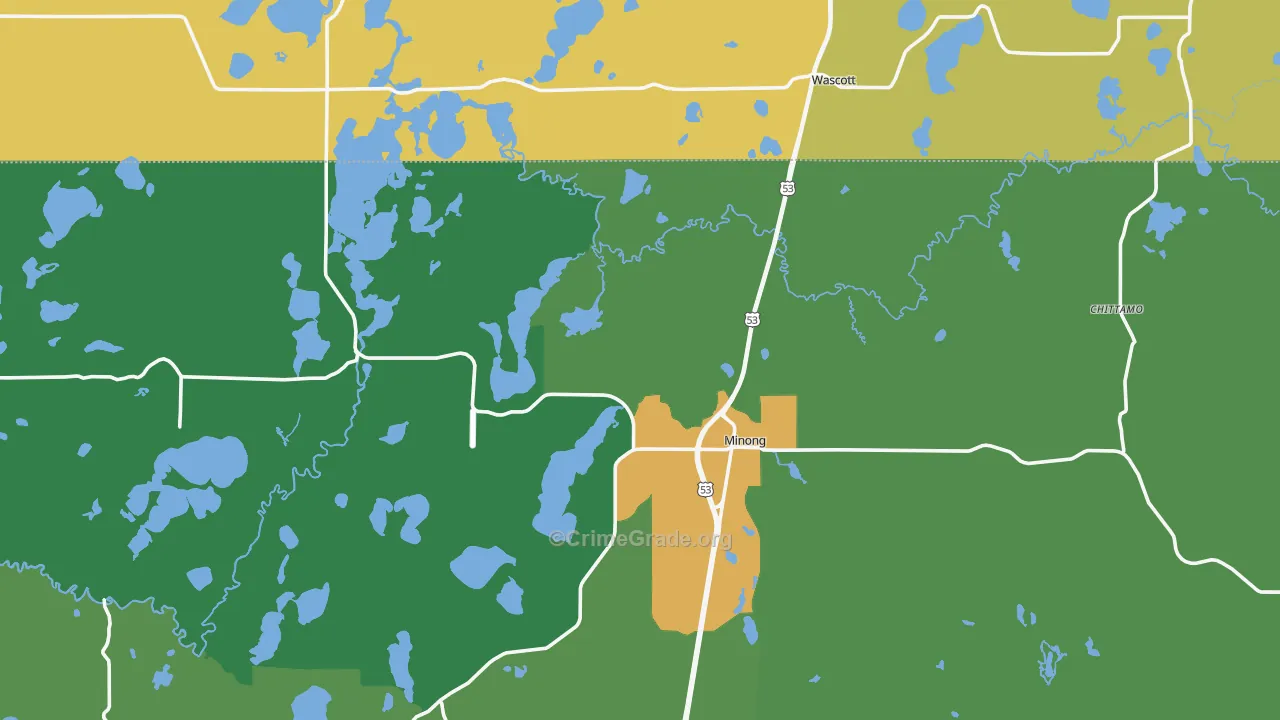 54859, WI Map of Drug-Related Crime Rates