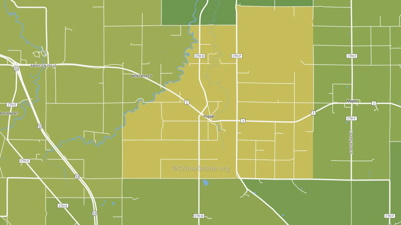 54864, WI Map of Drug-Related Crime Rates
