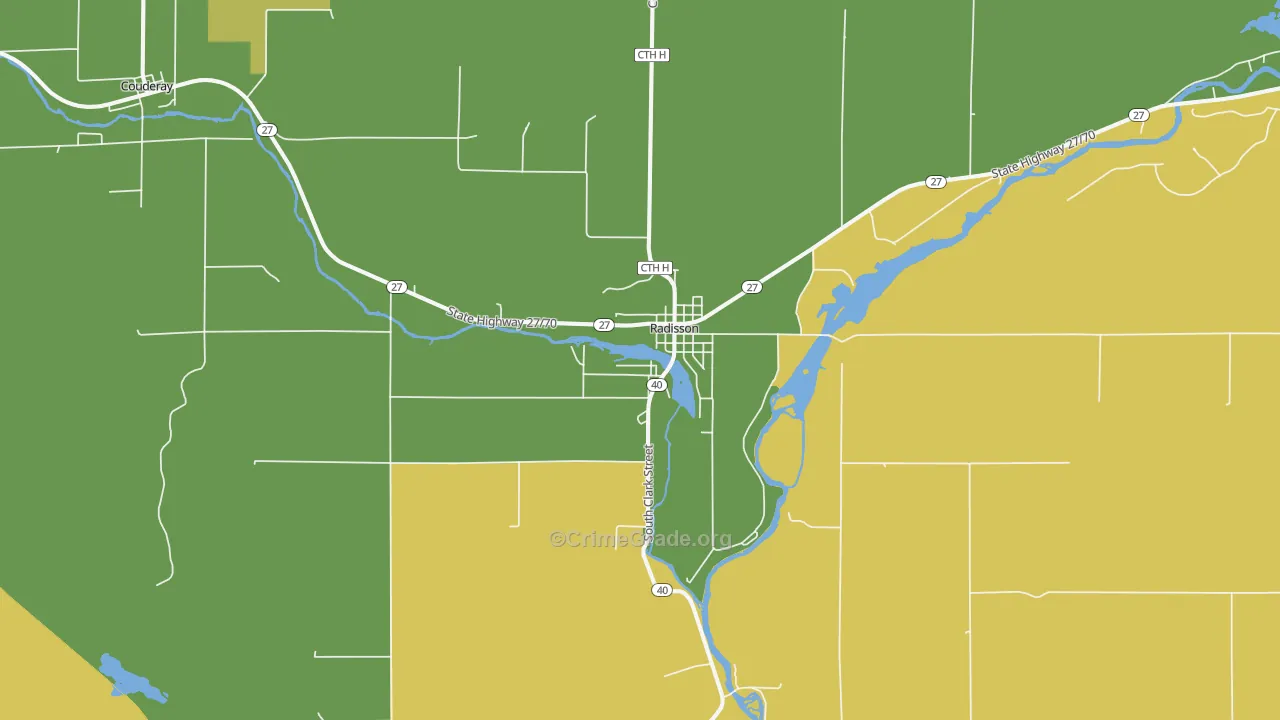 54867, WI Map of Drug-Related Crime Rates