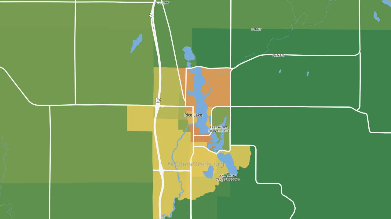 54868, WI Map of Drug-Related Crime Rates