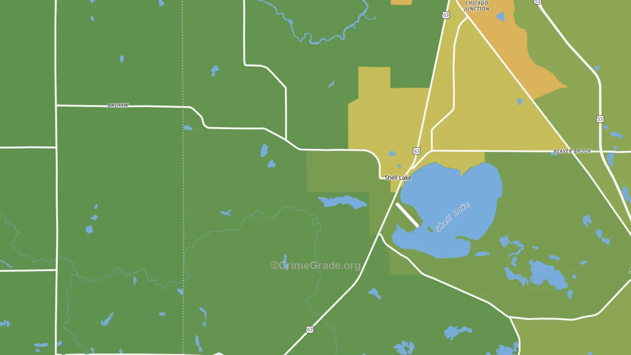 54871, WI Map of Drug-Related Crime Rates