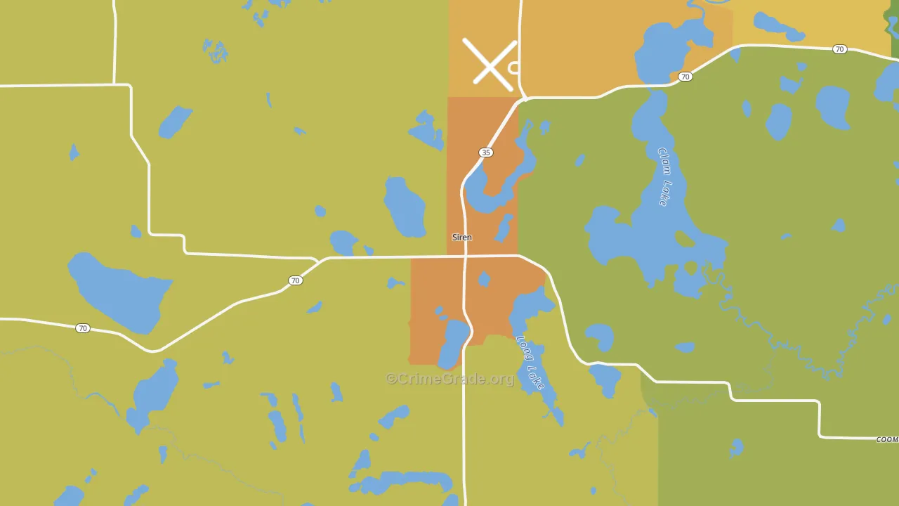 54872, WI Map of Drug-Related Crime Rates