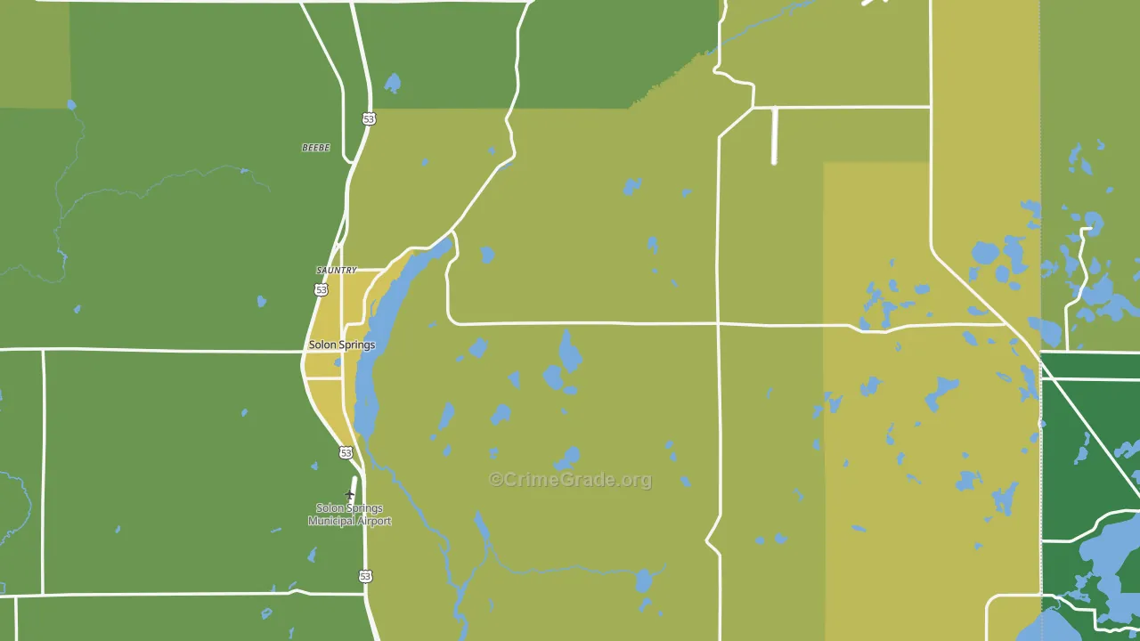 54873, WI Map of Drug-Related Crime Rates