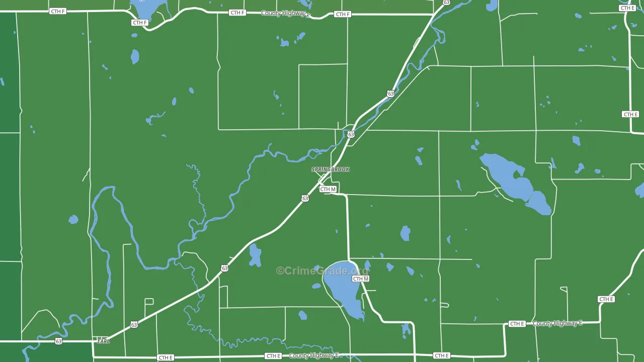 54875, WI Map of Drug-Related Crime Rates