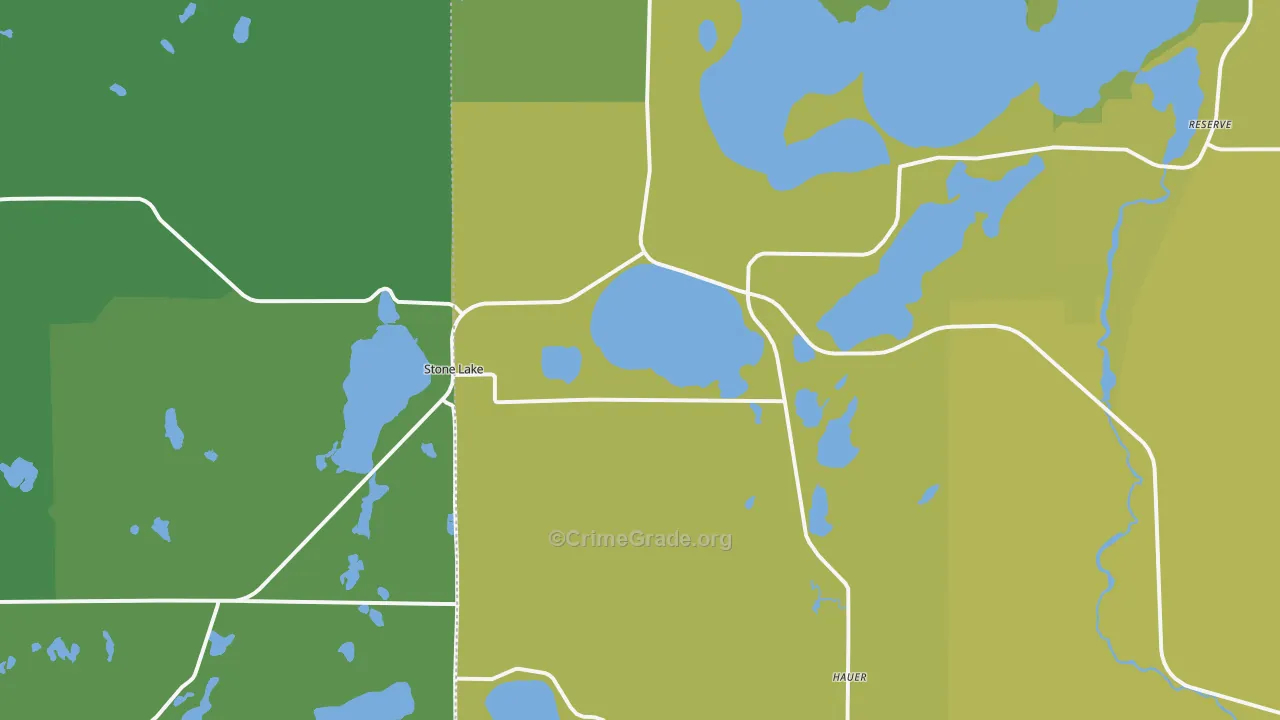 54876, WI Map of Drug-Related Crime Rates