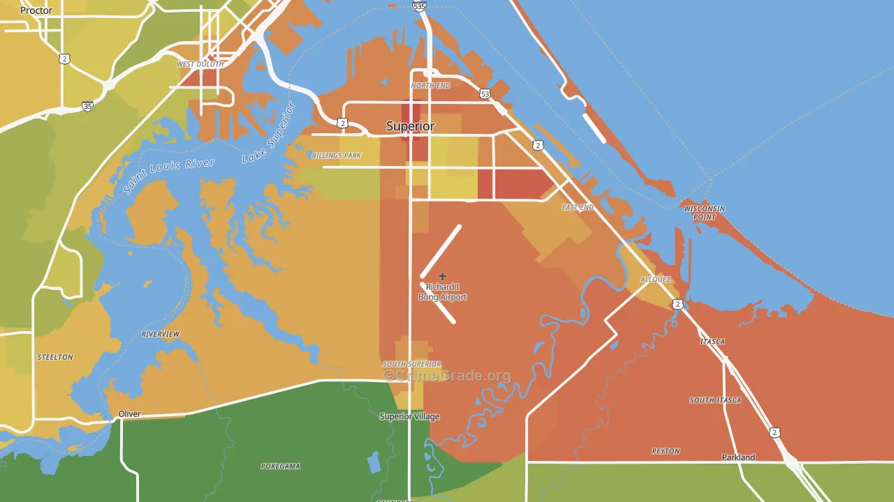 54880, WI Map of Drug-Related Crime Rates