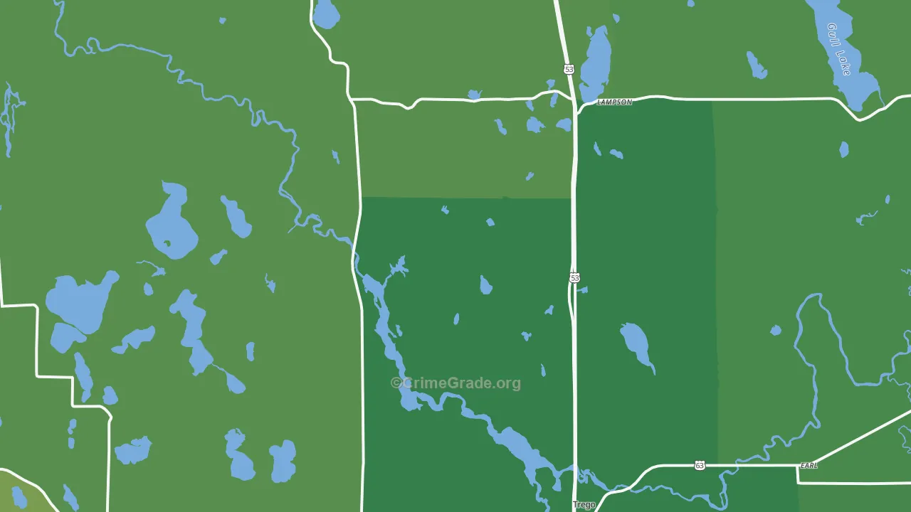 54888, WI Map of Drug-Related Crime Rates