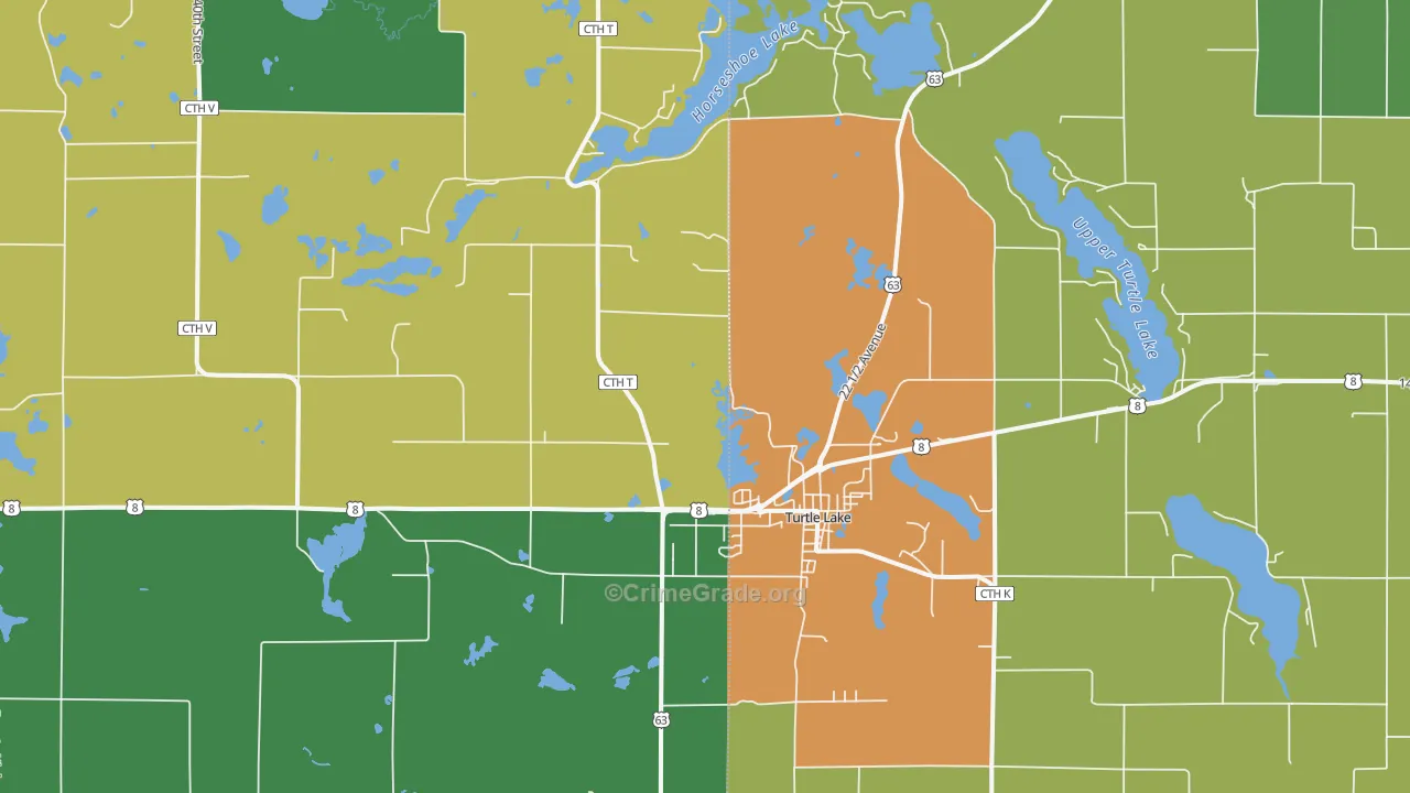 54889, WI Map of Drug-Related Crime Rates