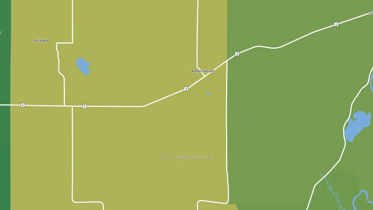 54895, WI Map of Drug-Related Crime Rates