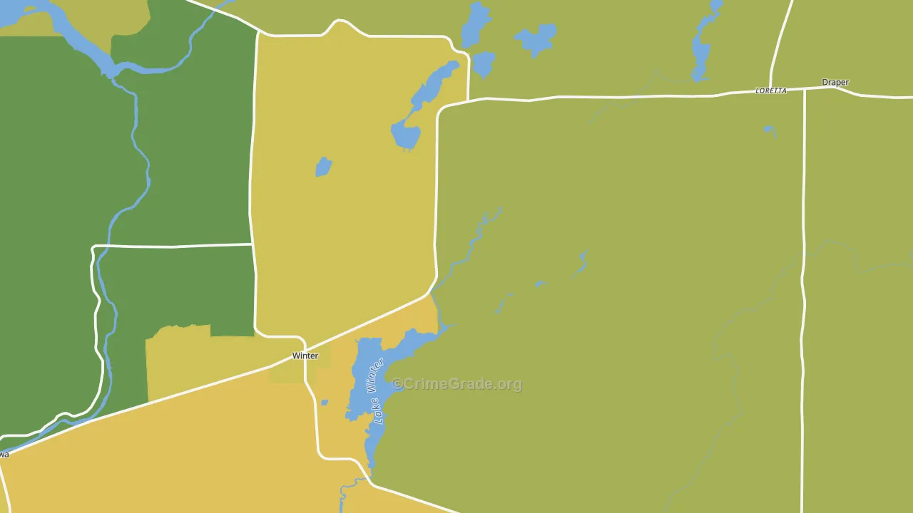 54896, WI Map of Drug-Related Crime Rates