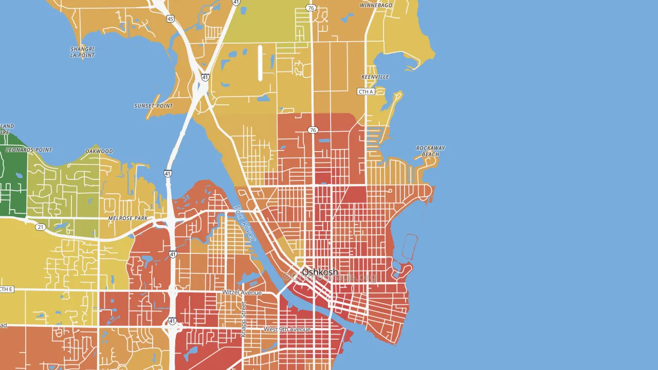 54901, WI Map of Drug-Related Crime Rates