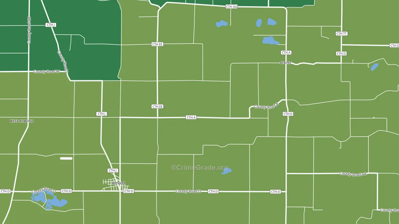 54909, WI Map of Drug-Related Crime Rates