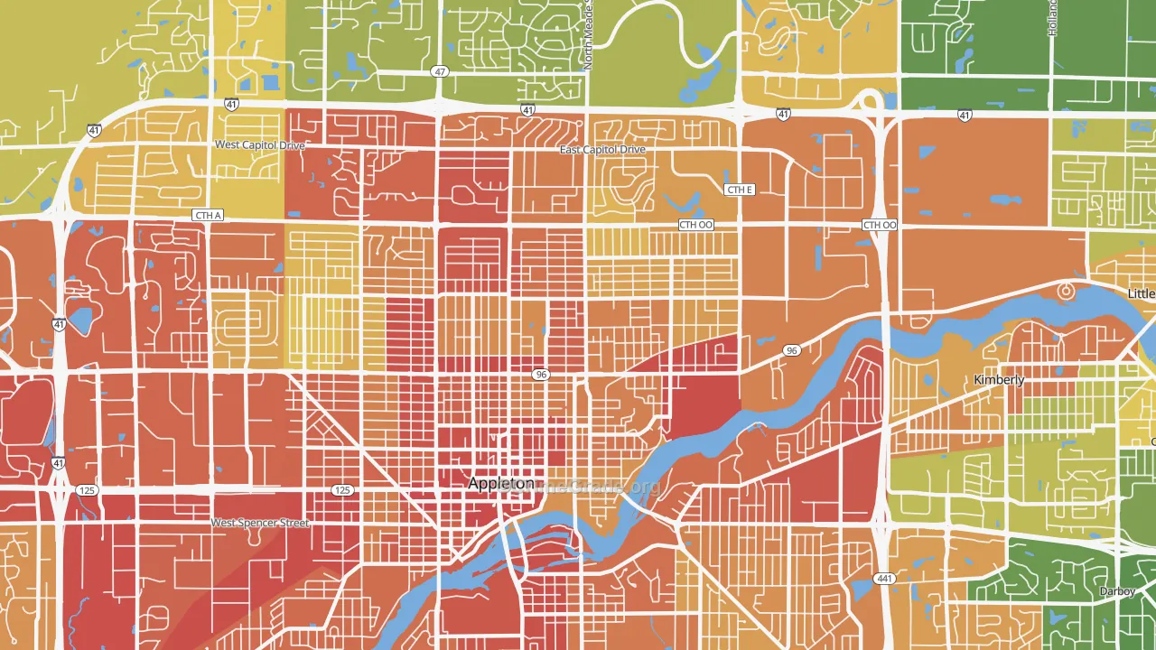 54911, WI Map of Drug-Related Crime Rates