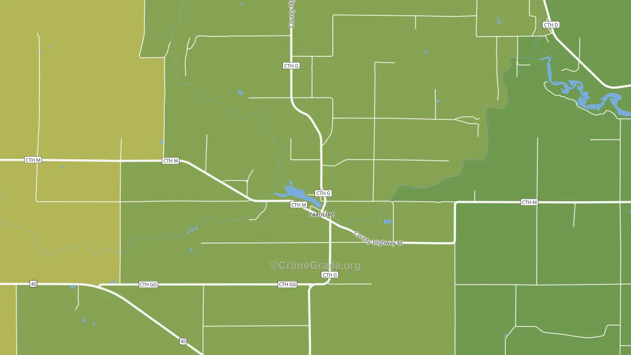 54928, WI Map of Drug-Related Crime Rates