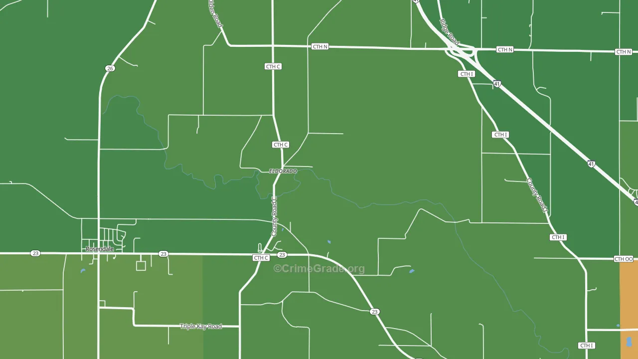 54932, WI Map of Drug-Related Crime Rates