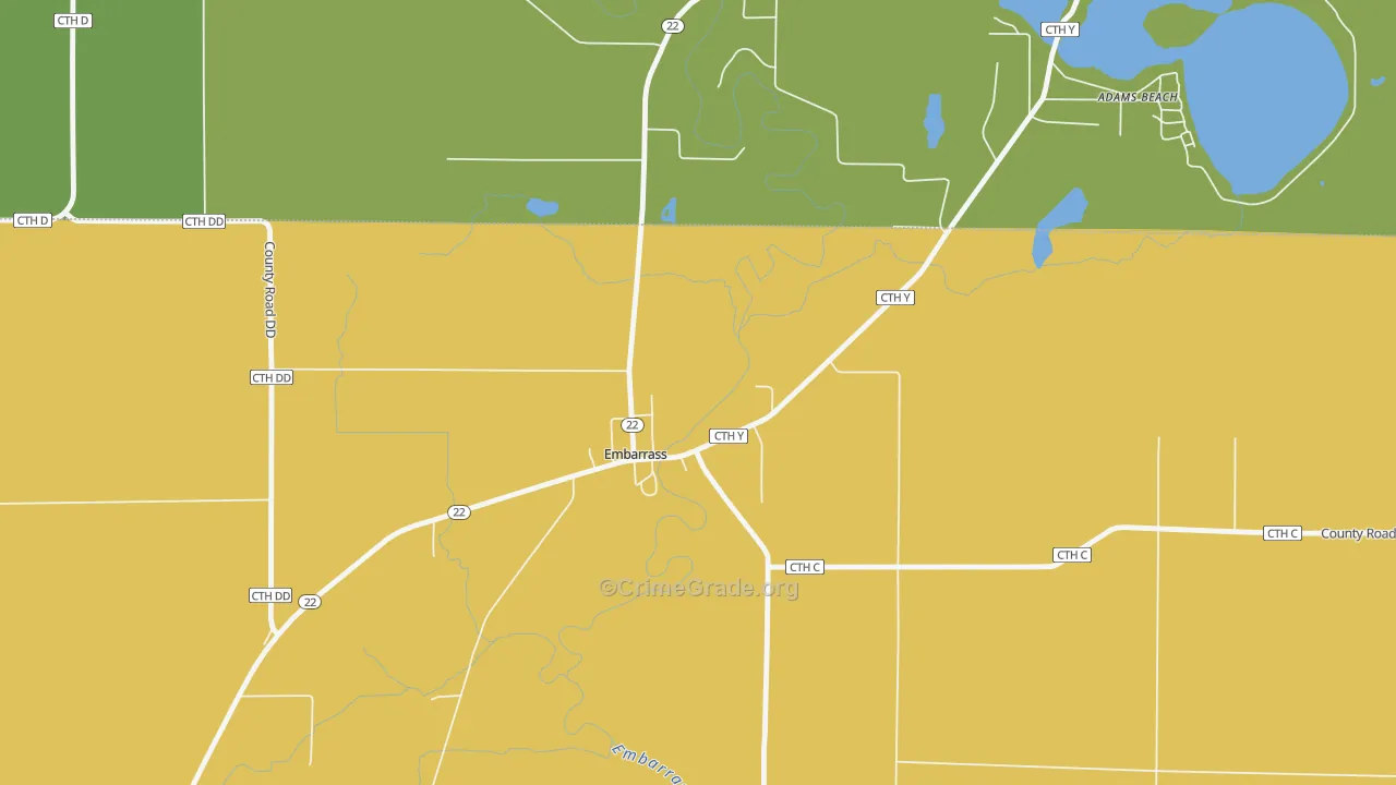 54933, WI Map of Drug-Related Crime Rates