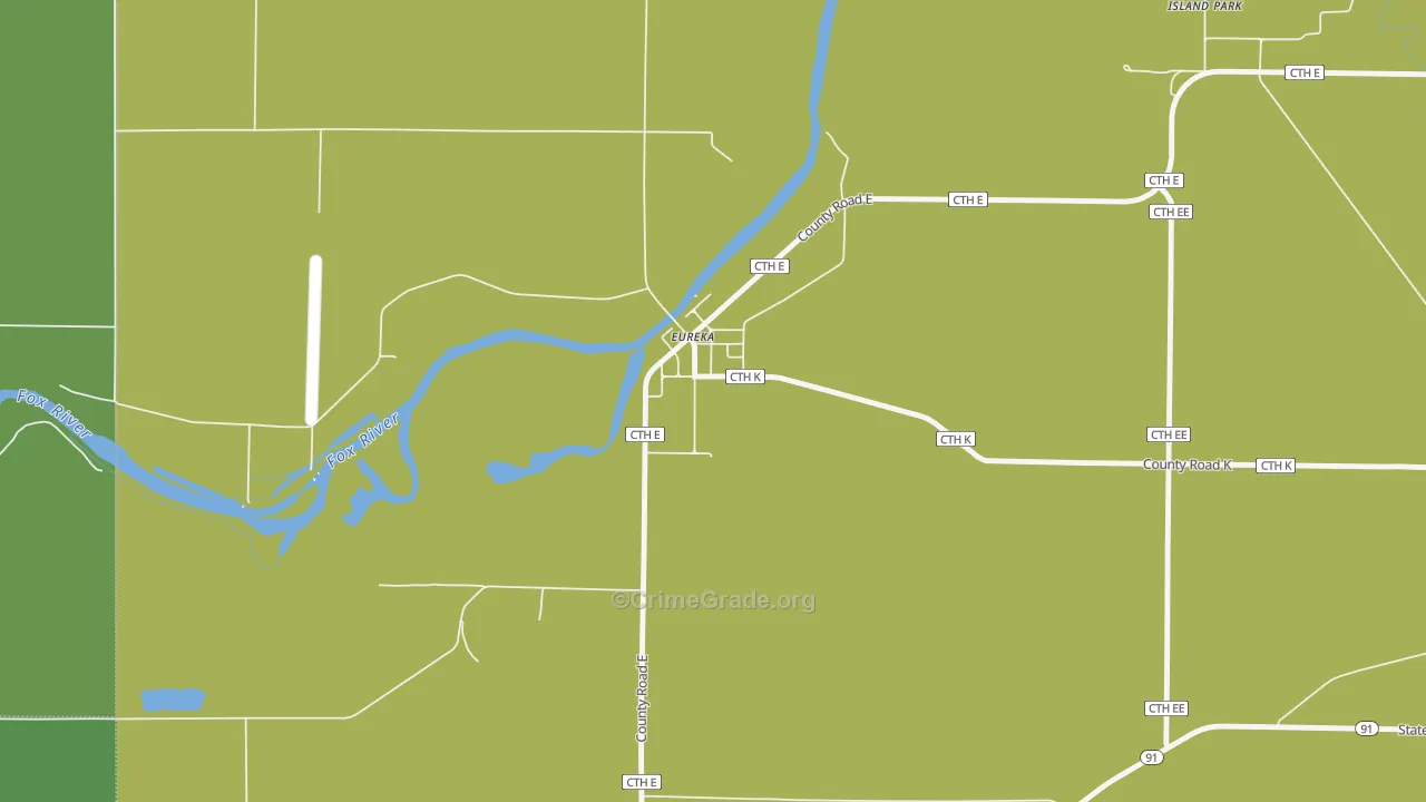 54934, WI Map of Drug-Related Crime Rates