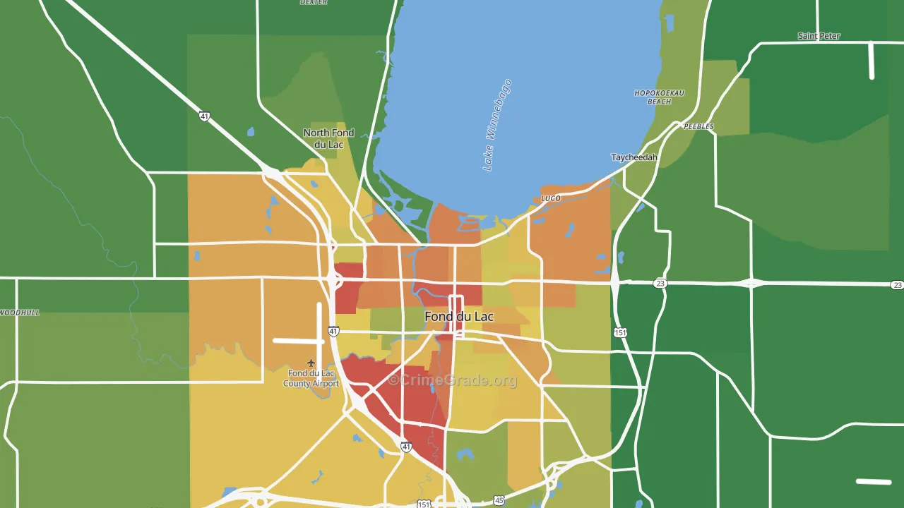 54937, WI Map of Drug-Related Crime Rates