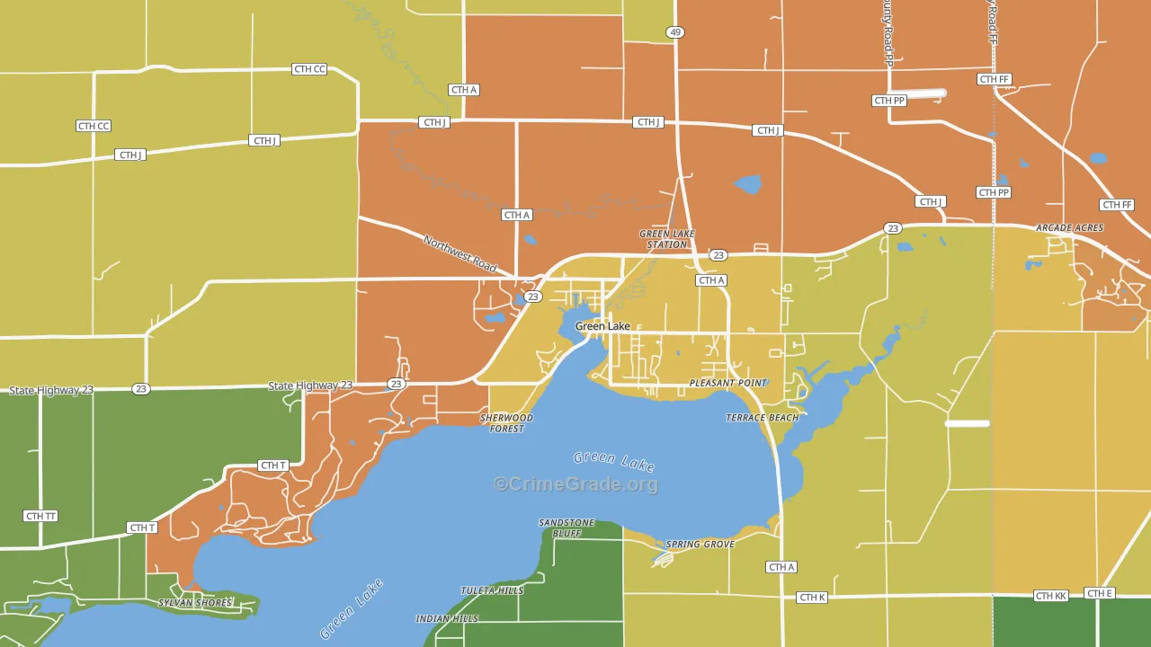 54941, WI Map of Drug-Related Crime Rates