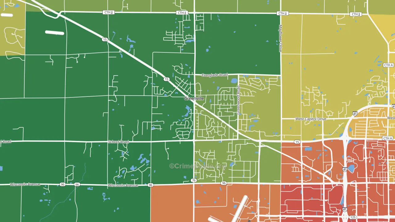 54942, WI Map of Drug-Related Crime Rates