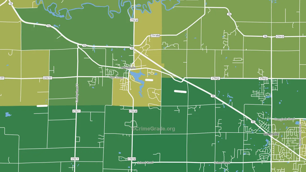 54944, WI Map of Drug-Related Crime Rates