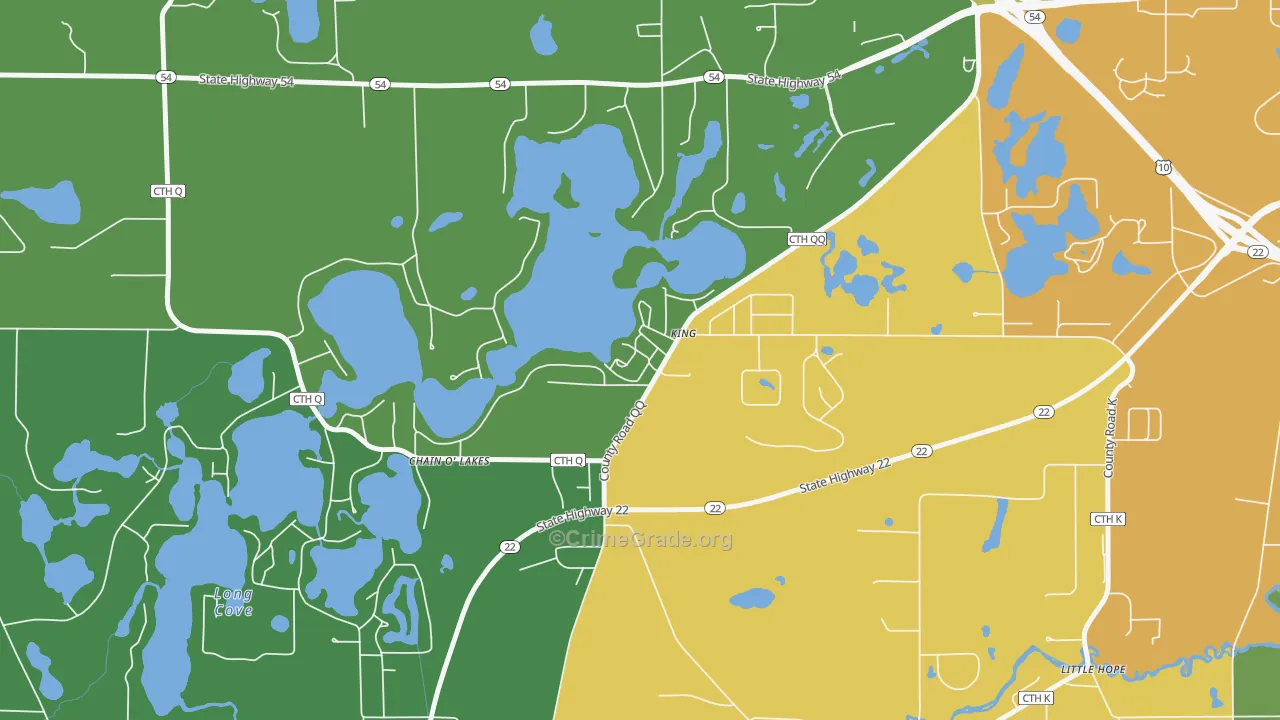 54946, WI Map of Drug-Related Crime Rates