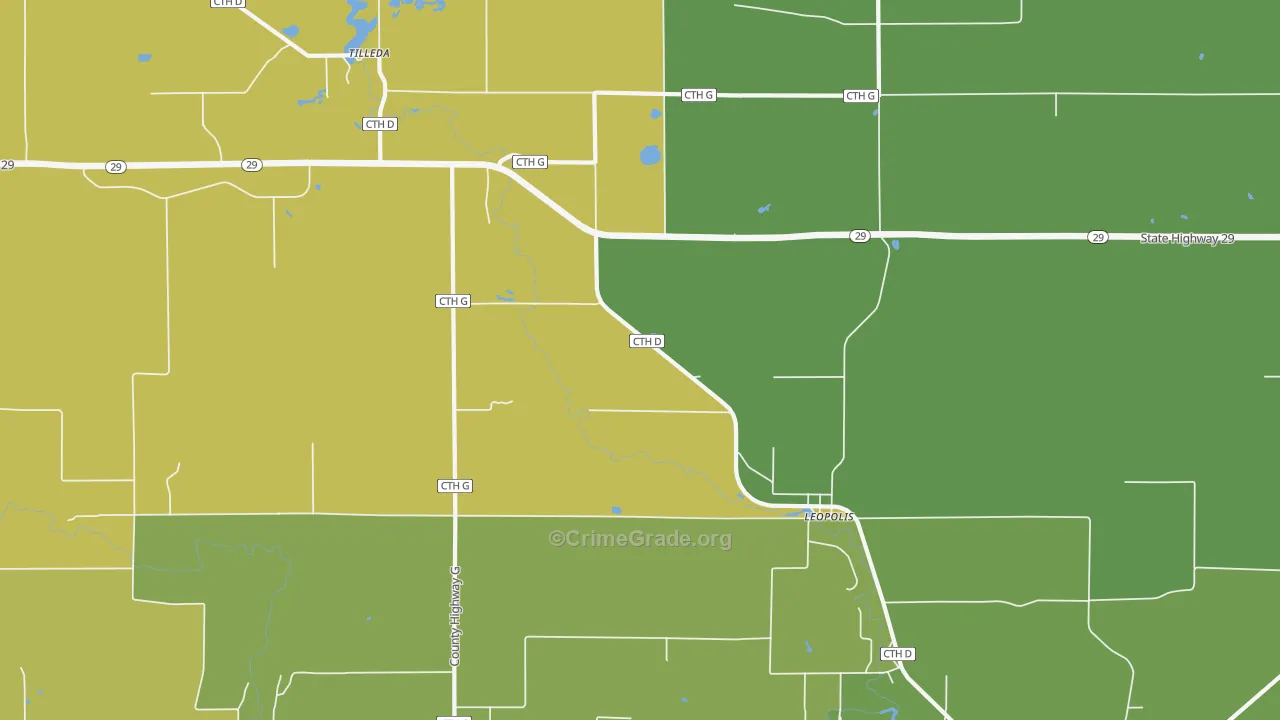 54948, WI Map of Drug-Related Crime Rates