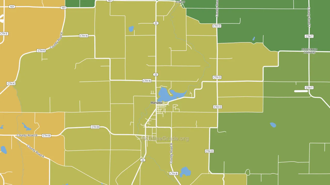 54949, WI Map of Drug-Related Crime Rates