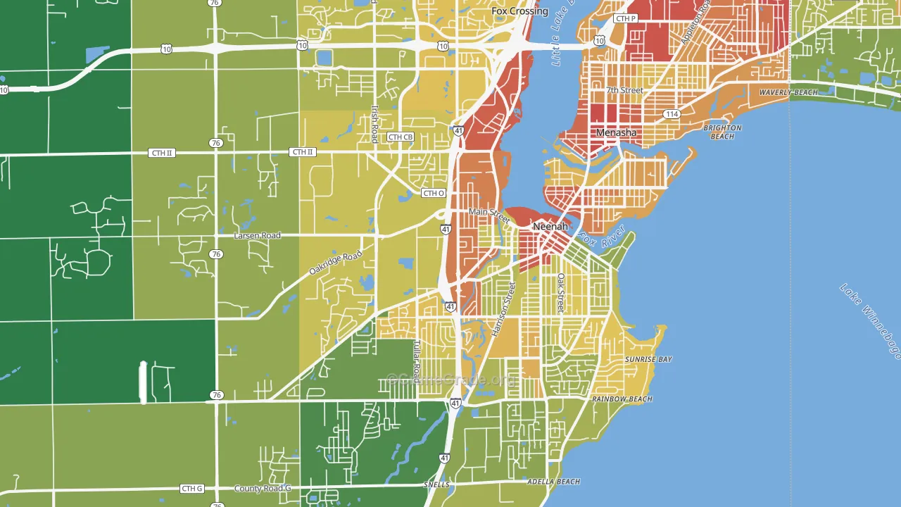 54956, WI Map of Drug-Related Crime Rates