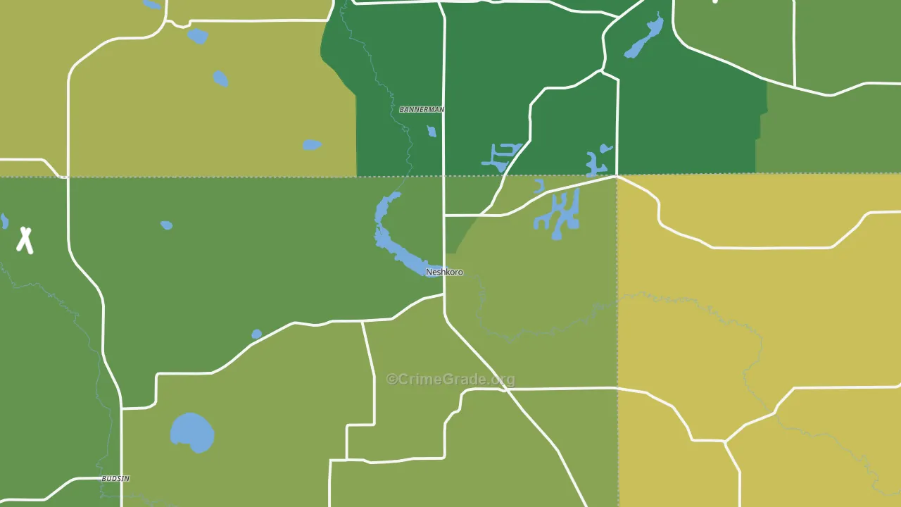 54960, WI Map of Drug-Related Crime Rates