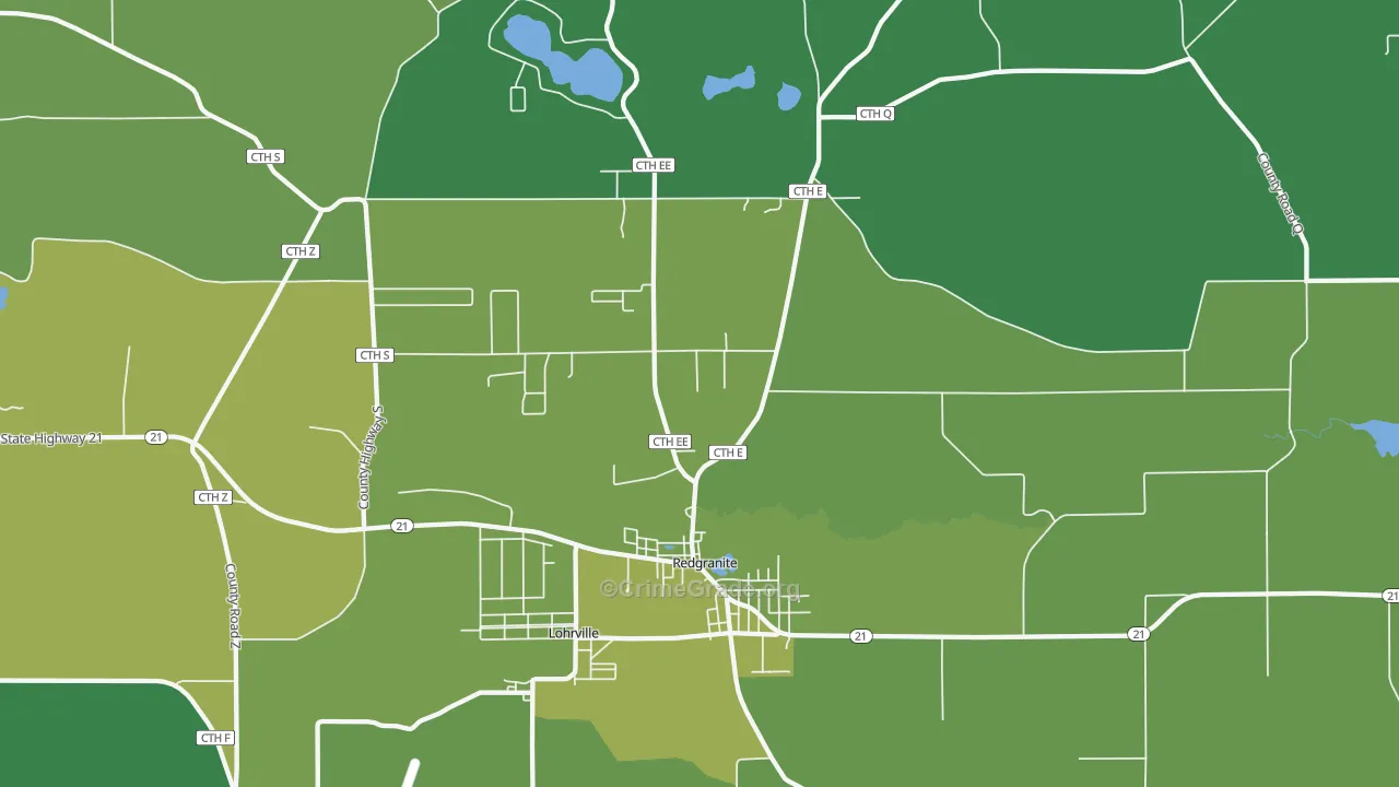 54970, WI Map of Drug-Related Crime Rates