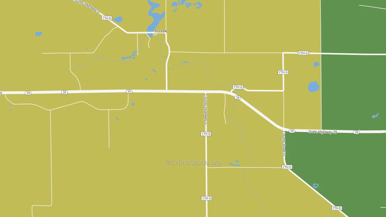 54978, WI Map of Drug-Related Crime Rates
