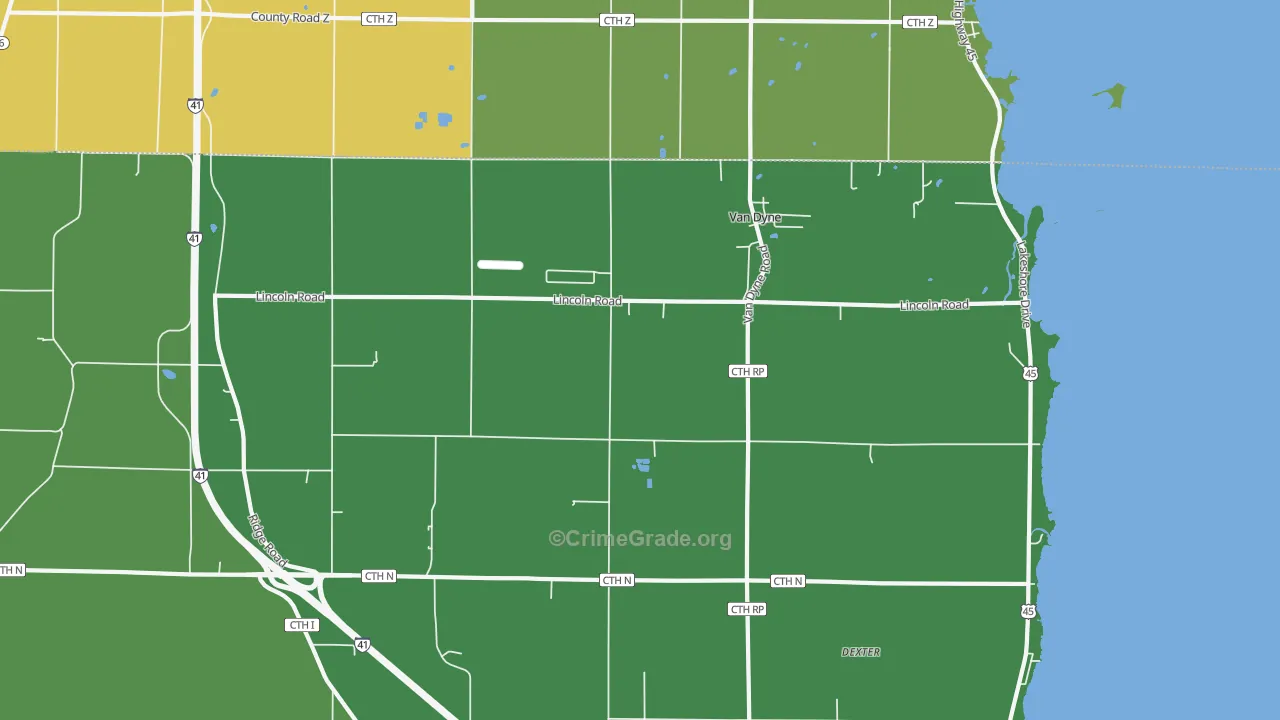54979, WI Map of Drug-Related Crime Rates