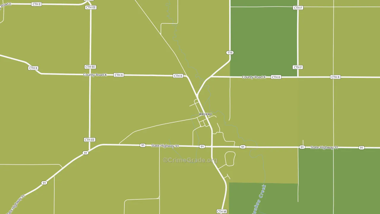 54980, WI Map of Drug-Related Crime Rates