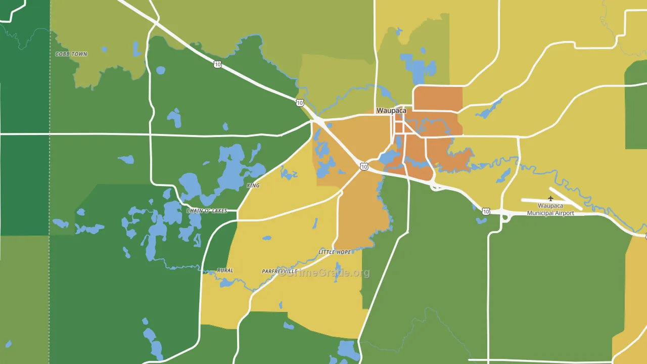 54981, WI Map of Drug-Related Crime Rates