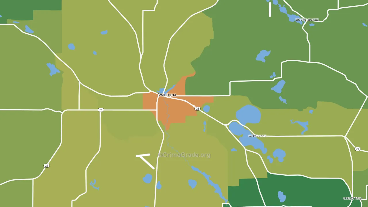 54982, WI Map of Drug-Related Crime Rates
