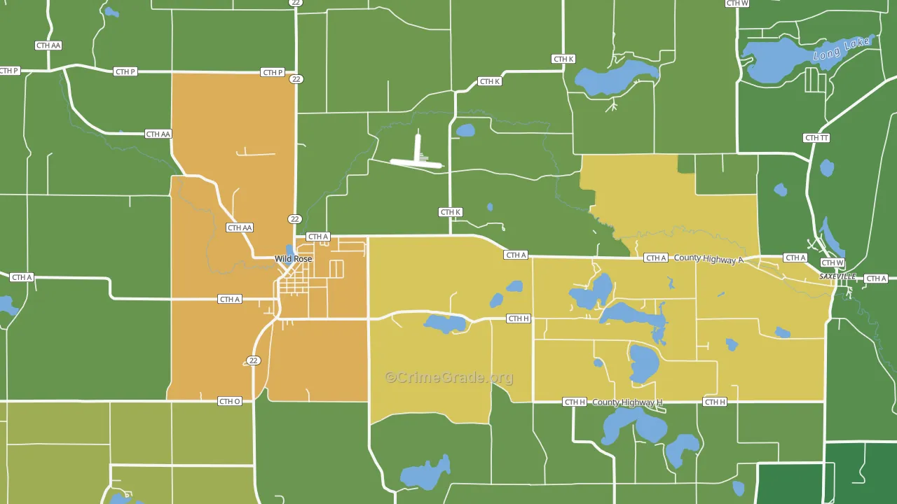 54984, WI Map of Drug-Related Crime Rates